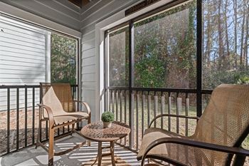 Screened-in patio or balcony in select apartments